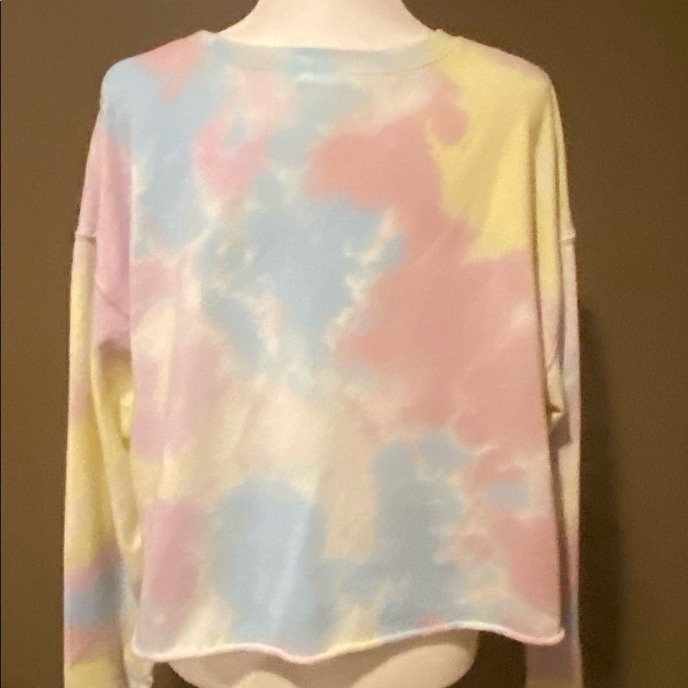 Colsie Tie Dye Cropped Sweatshirt Sz Large - Picture 3 of 9